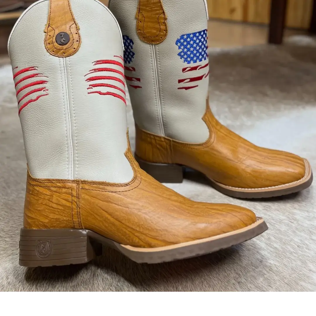 Bota Texana Americana Mostarda Arranhada