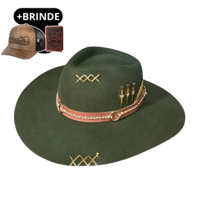 Chapéu 3 Cravos Verde + Boné e Carteira GRÁTIS