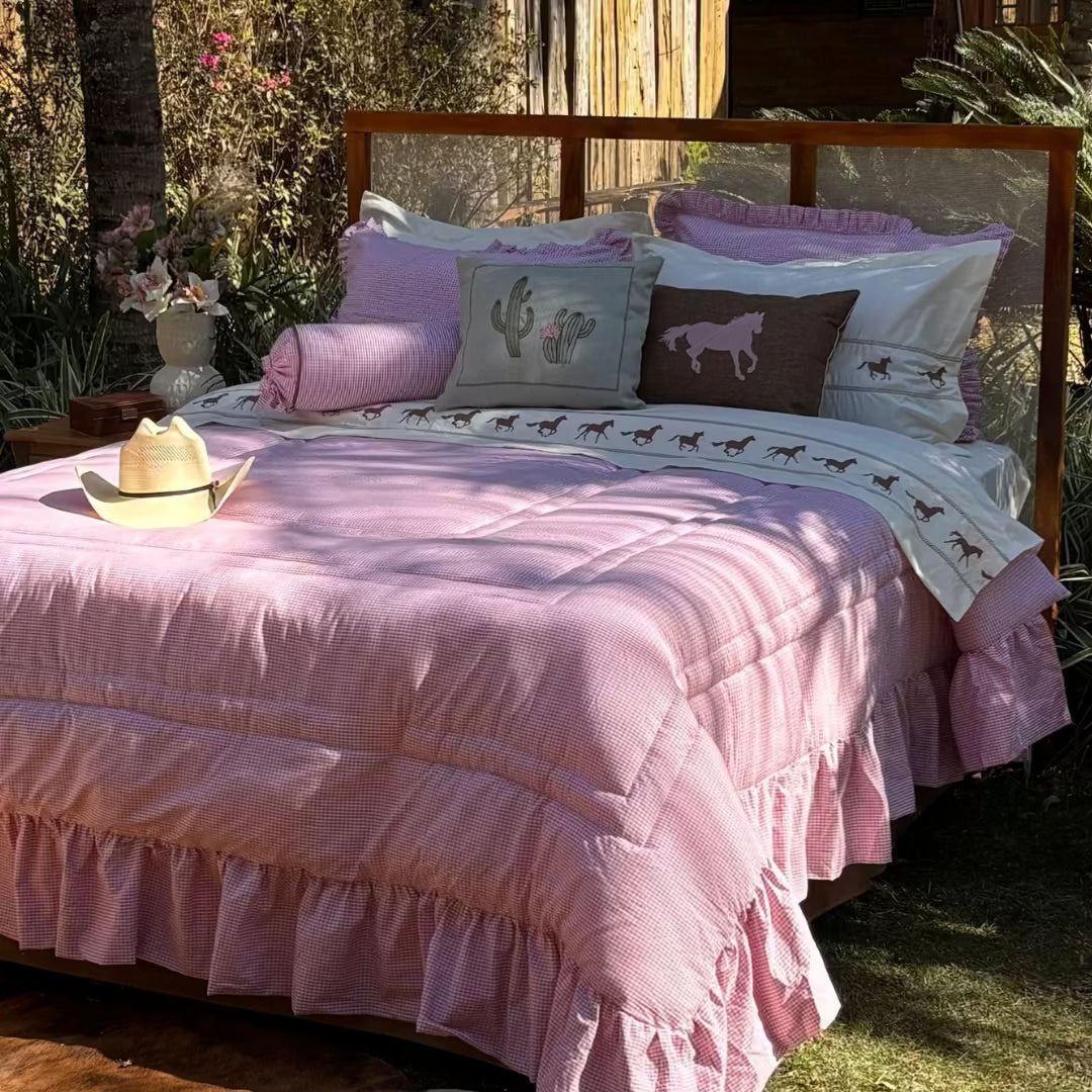Cama Completa Farm Rosa - 12 Peças