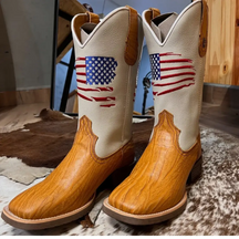 Bota Texana Americana Mostarda Arranhada