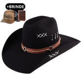 Chapéu 3 Cravos Americano Preto + Boné e Carteira GRÁTIS