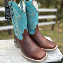 Bota Texana Vimar Havana Turquesa