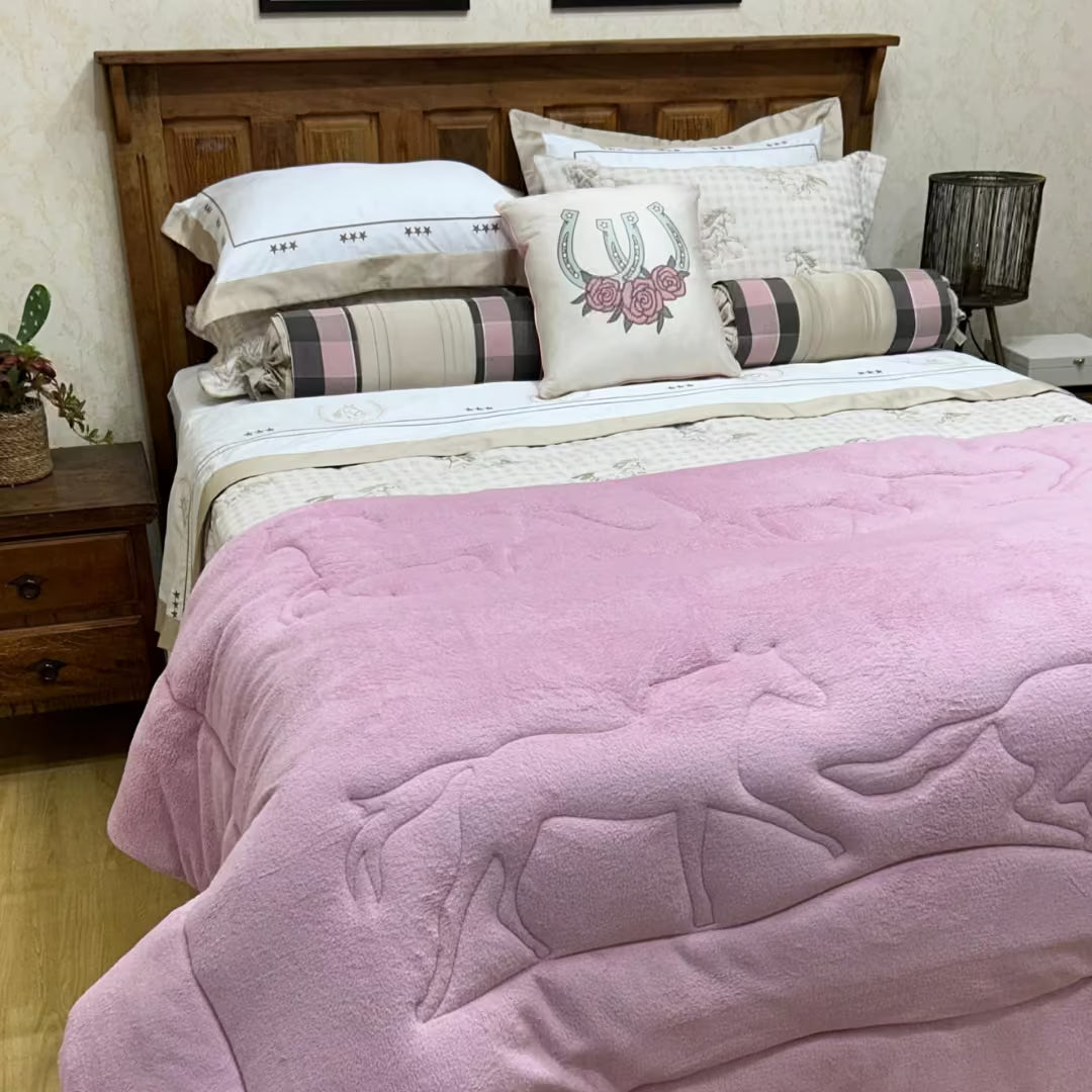 Cama Completa Tradição Rosa - 12 Peças