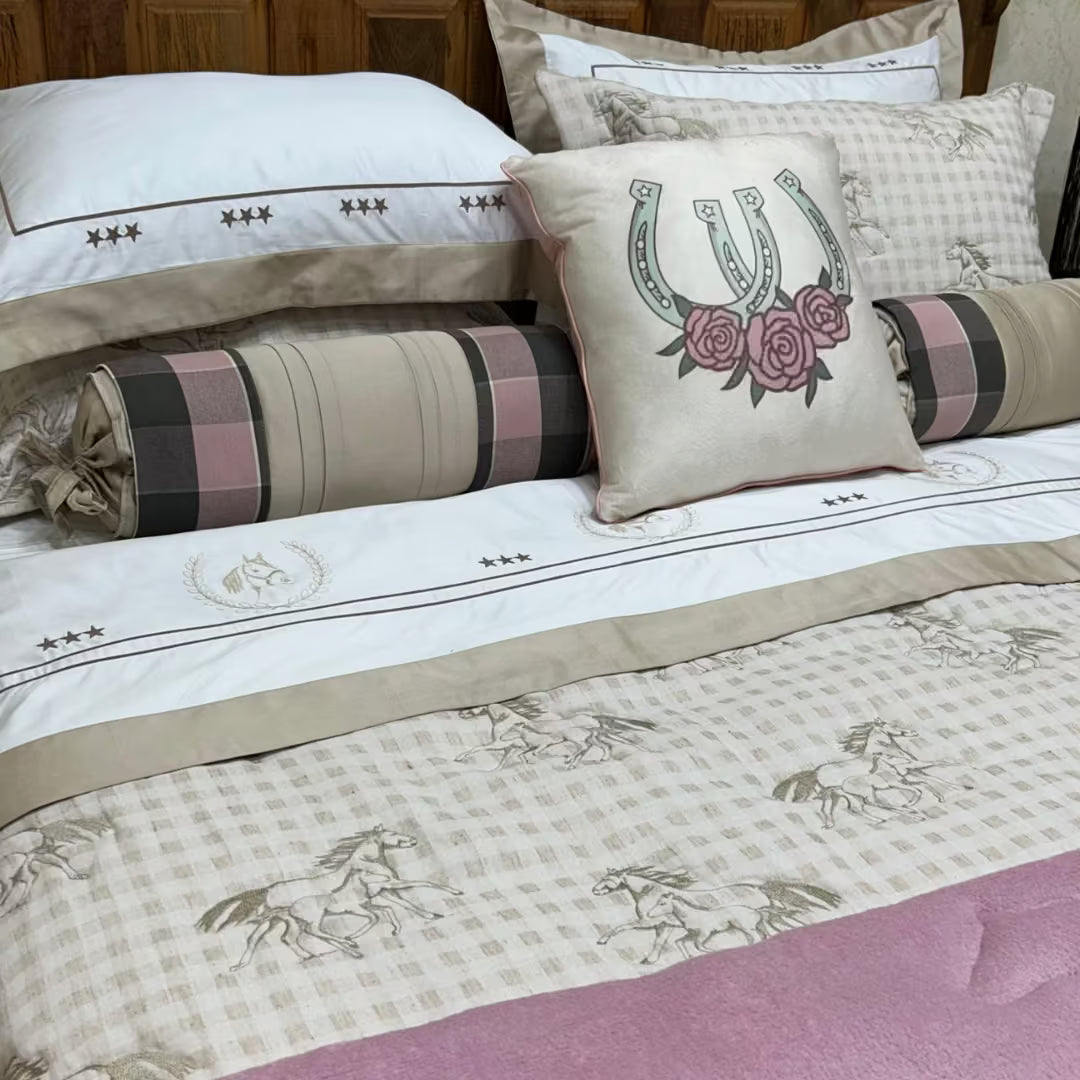 Cama Completa Tradição Rosa - 12 Peças
