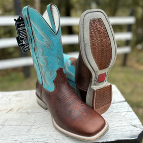 Bota Texana Vimar Havana Turquesa